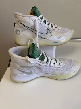 Nike Zoom KD 12 White‎ Wolf Grey Green Basketball Shoes Men’s Size 9
